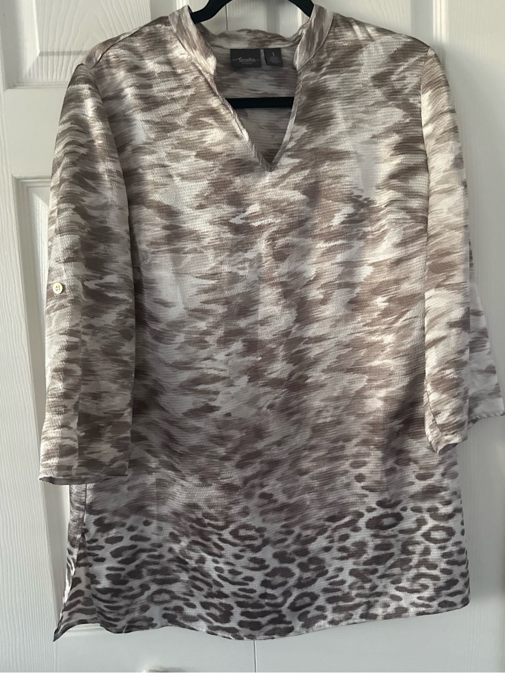 Chico's Travelers Printed Tunic Top Size 1